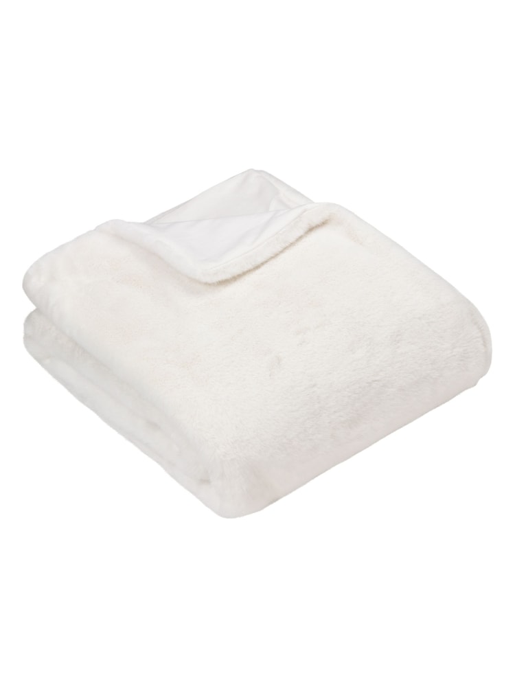 Paoletti White Stanza Faux Fur Throw - Image 1 of 3