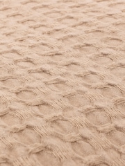 Yard Taupe Ronan Sherpa Waffle 100% Cotton Throw - Image 3 of 6