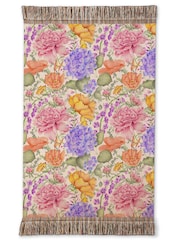 Voyage Maison Fuchsia Idalia Floral Fringed Cotton/Linen Mix Throw - Image 7 of 7