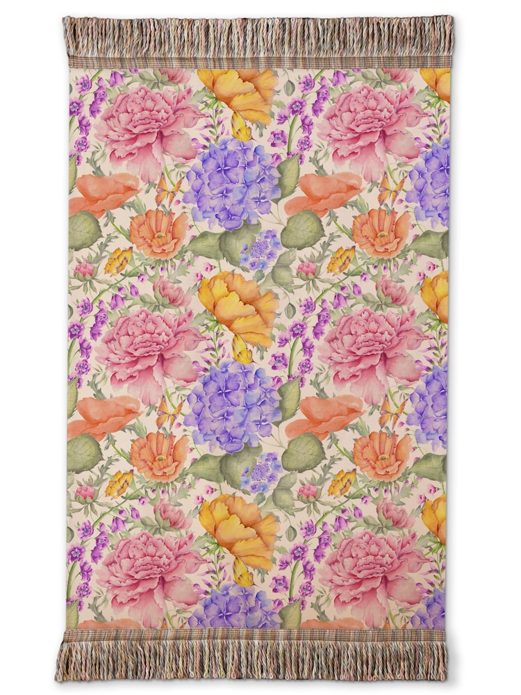 Voyage Maison Fuchsia Idalia Floral Fringed Cotton/Linen Mix Throw - Image 7 of 7 Voyage Maison Fuchsia Idalia Floral Fringed Cotton/Linen Mix Throw - Image 7 of 7
