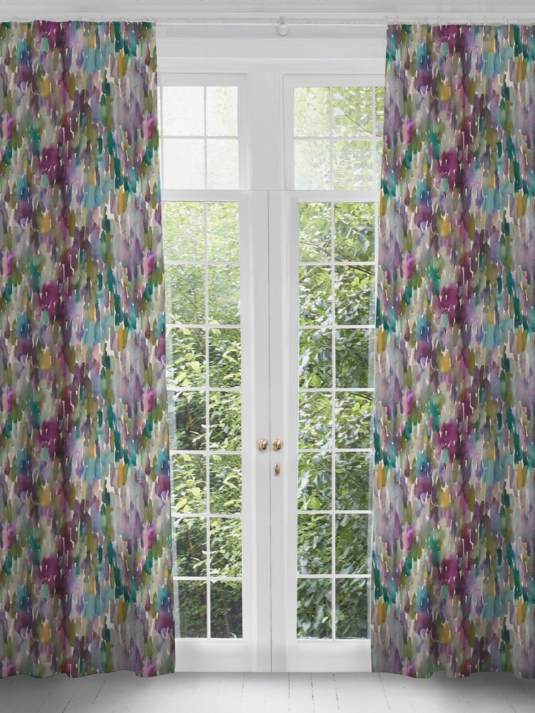 Voyage Maison Indigo Azima Abstract Pencil Pleat Curtains - Image 1 of 1