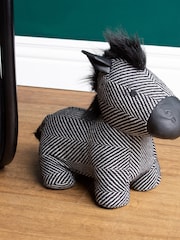 Paoletti Black Zebra Print Herringbone Novelty Doorstop - Image 1 of 5