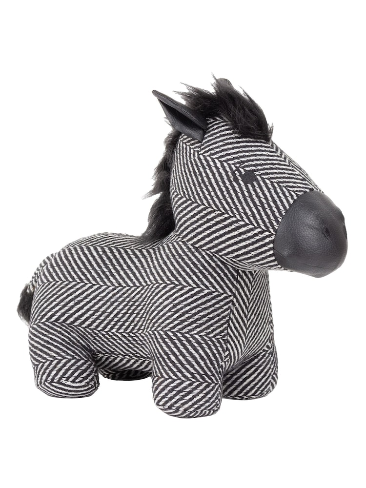 Paoletti Black Zebra Print Herringbone Novelty Doorstop - Image 2 of 5