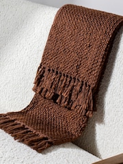 HÖEM Chestnut Morni Woven Fringed Throw - Image 1 of 4
