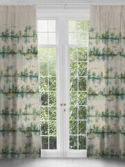 Voyage Maison Topaz Wilderness Floral Pencil Pleat Curtains - Image 1 of 1