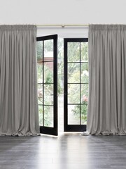 Voyage Maison Bamboo Hawley Plain Pencil Pleat Curtains - Image 1 of 3