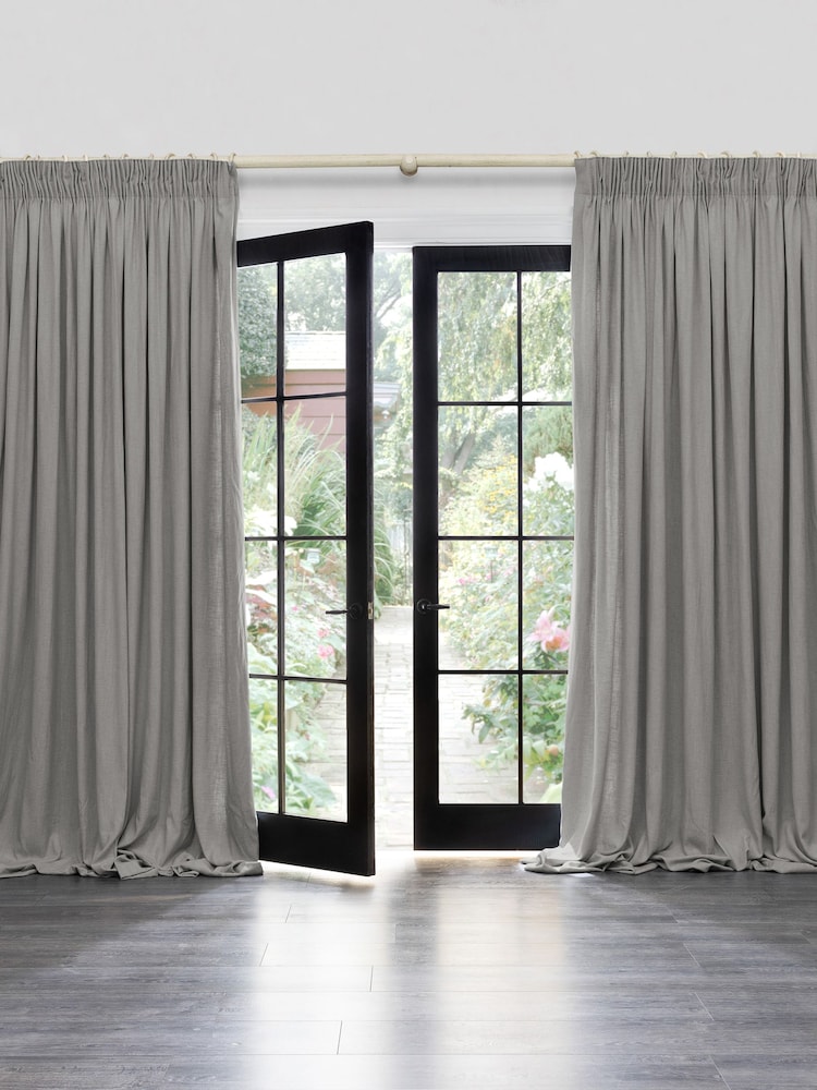 Voyage Maison Bamboo Hawley Plain Pencil Pleat Curtains - Image 1 of 3