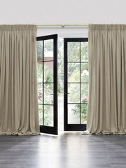 Voyage Maison Bamboo Hawley Plain Pencil Pleat Curtains - Image 3 of 3