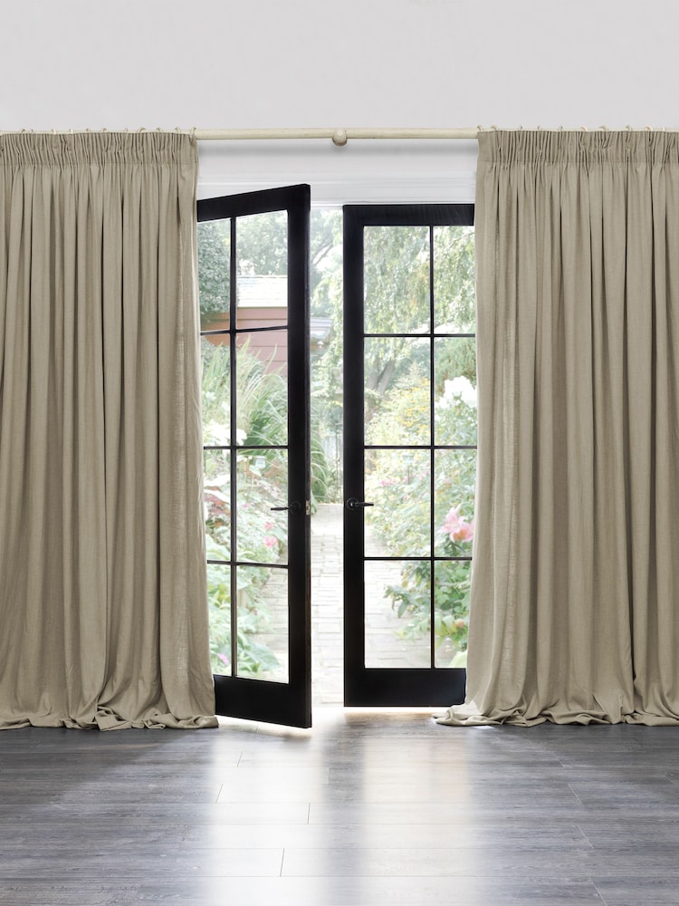 Voyage Maison Bamboo Hawley Plain Pencil Pleat Curtains - Image 3 of 3