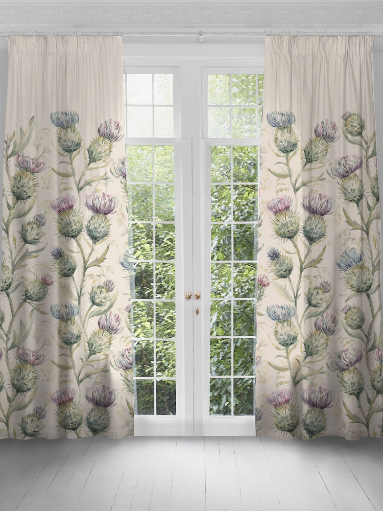 Voyage Maison Multicolour Thistle Floral Pencil Pleat Curtains - Image 1 of 1
