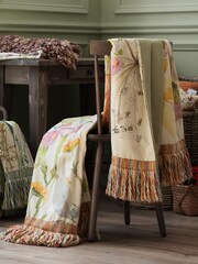 Voyage Maison Linen Delamere Floral Fringed Throw - Image 2 of 7
