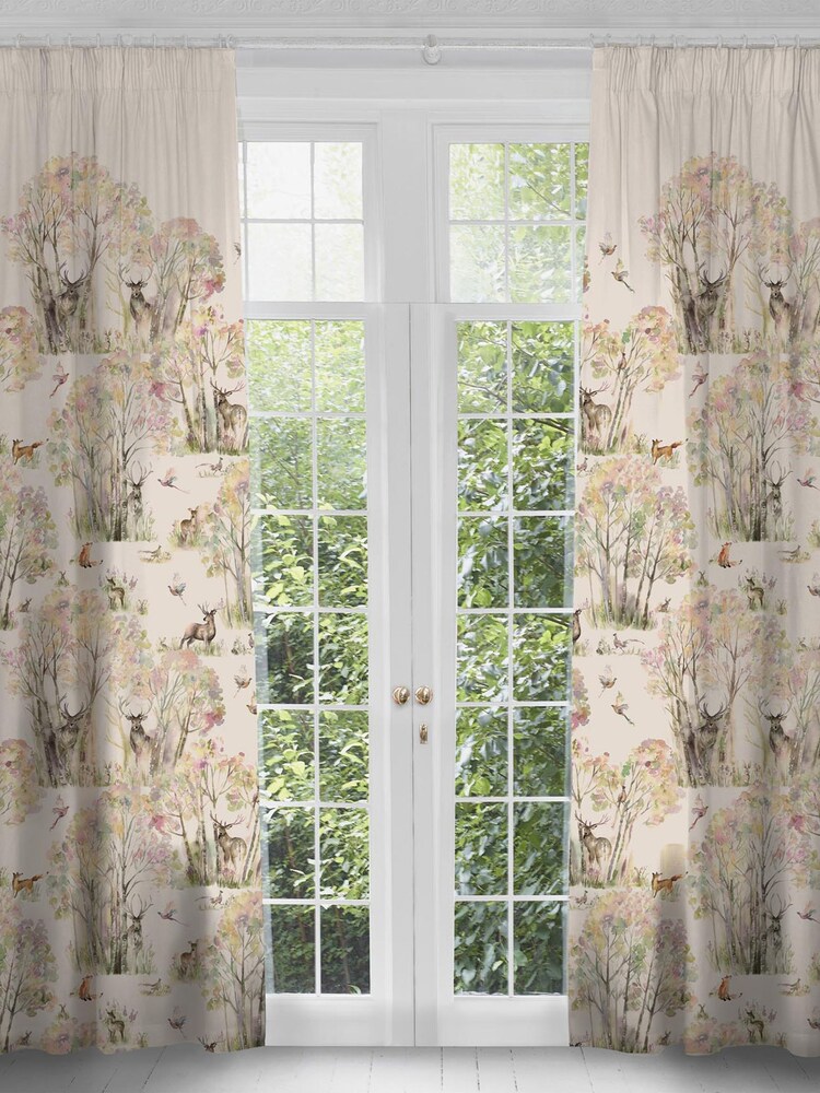 Voyage Maison Linen Enchanted Forest Floral Pencil Pleat Curtains - Image 1 of 1 Voyage Maison Linen Enchanted Forest Floral Pencil Pleat Curtains - Image 1 of 1