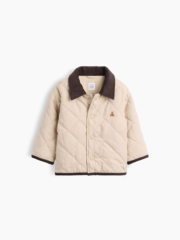 Gap Beige/Brown Quilted Barn Jacket (3-24mths) - Image 1 of 2