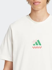 adidas White Lounge Pizza 100% Cotton Graphic T-Shirt - Image 4 of 6