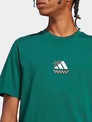 Grün - adidas Lounge Pizza 100% Cotton Graphic T-Shirt - Bild 4 von 6