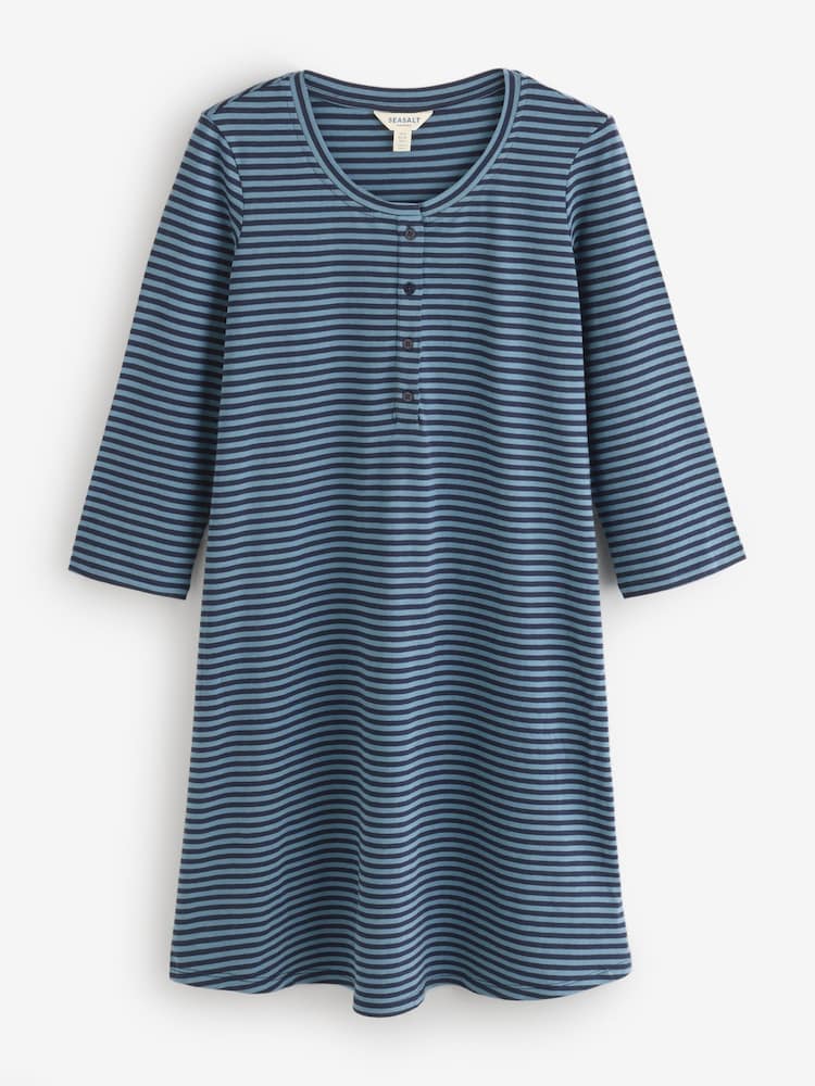 Seasalt Cornwall Blue Star Chart Jersey Nightdress - Image 1 of 1 Seasalt Cornwall Blue Star Chart Jersey Nightdress - Image 1 of 1
