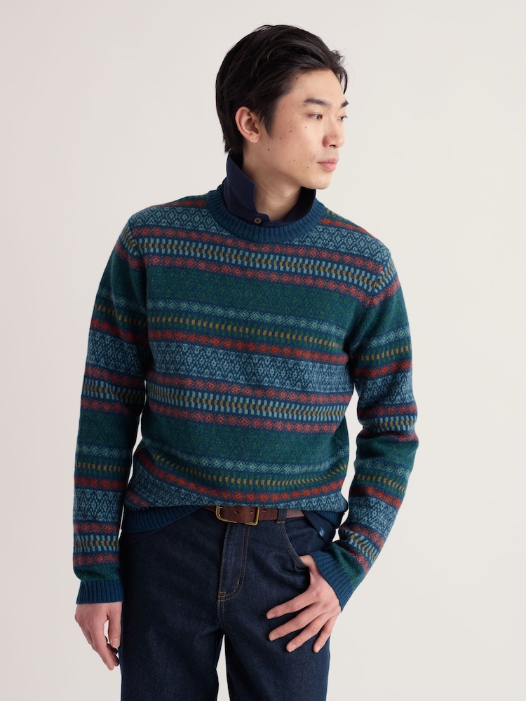 Seasalt Cornwall Blue Polventon Fairisle Jumper - Image 1 of 3