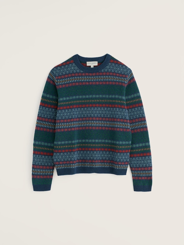 Seasalt Cornwall Blue Polventon Fairisle Jumper - Image 2 of 3