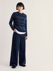 Seasalt Cornwall Blue Godrevy Wide Leg Cord Trousers - Image 1 of 5