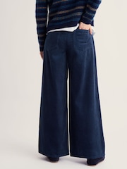 Seasalt Cornwall Blue Godrevy Wide Leg Cord Trousers - Image 3 of 5