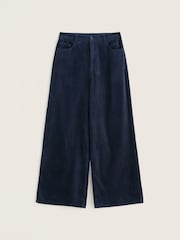 Seasalt Cornwall Blue Godrevy Wide Leg Cord Trousers - Image 4 of 5