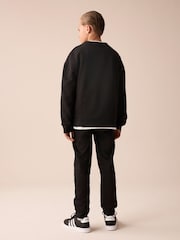 Black Graphic Crew and Joggers Set (3-16yrs) - Image 4 of 8