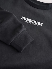 Black Graphic Crew and Joggers Set (3-16yrs) - Image 7 of 8