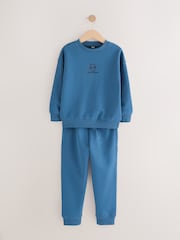 Blue Skull Graphic Crew and Joggers Set (3-16yrs) - Image 1 of 4