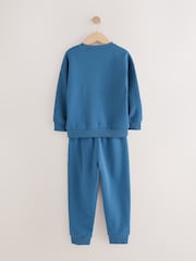 Blue Skull Graphic Crew and Joggers Set (3-16yrs) - Image 2 of 4