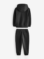 Black Smart Popper Neck Hoodie and Joggers Set (3-16yrs) - Image 2 of 4