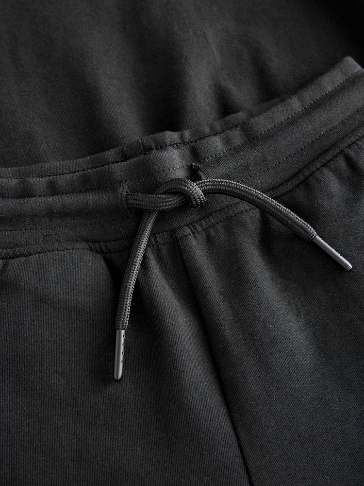 Czarny - Zestaw: bluza z kapturem i zatrzaskami oraz joggersy (3–16 lat) - Image 3 of 4