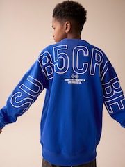 Cobalt Blue Subscribe Back Print Crew Neck Sweatshirt (3-16yrs) - Image 1 of 9