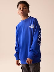 Cobalt Blue Subscribe Back Print Crew Neck Sweatshirt (3-16yrs) - Image 2 of 9