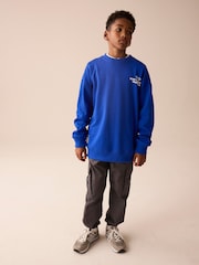 Cobalt Blue Subscribe Back Print Crew Neck Sweatshirt (3-16yrs) - Image 3 of 9