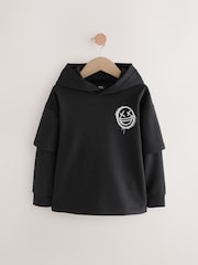 Black Drippy Smile Graphic Hoodie (3-16yrs) - Image 1 of 4