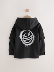 Black Drippy Smile Graphic Hoodie (3-16yrs) - Image 2 of 4