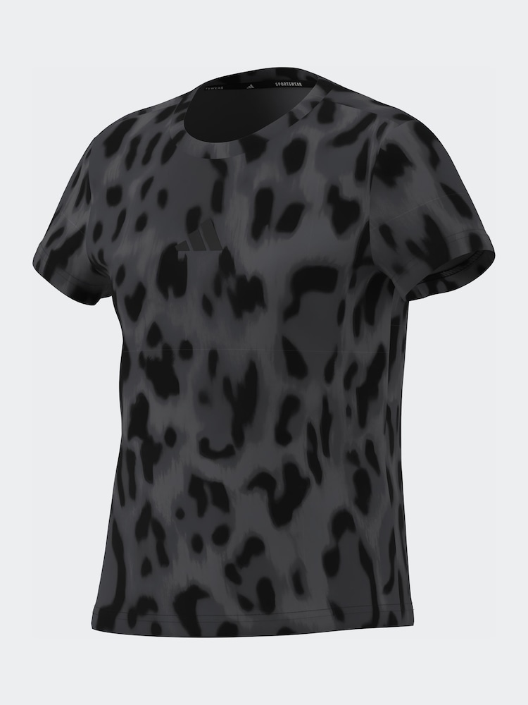 adidas Grey Future Icons Allover Print T-Shirt - Image 2 of 3