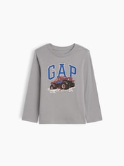 Gap Grey Monster Truck Graphic Long Sleeve T-Shirt (6mths-5yrs) - Image 1 of 3