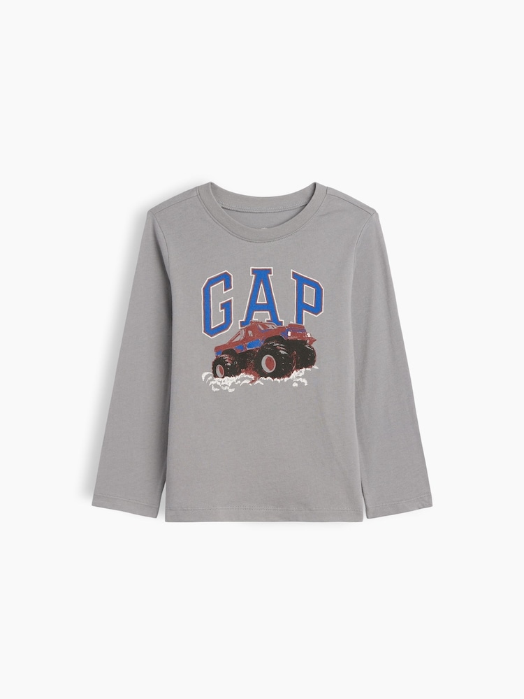 Gap Grey Monster Truck Graphic Long Sleeve T-Shirt (6mths-5yrs) - Image 1 of 3 Gap Grey Monster Truck Graphic Long Sleeve T-Shirt (6mths-5yrs) - Image 1 of 3