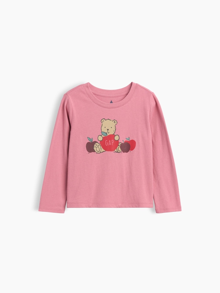 Gap Pink Brannan Bear Graphic Long Sleeve T-Shirt (6mths-5yrs) - Image 1 of 2 Gap Pink Brannan Bear Graphic Long Sleeve T-Shirt (6mths-5yrs) - Image 1 of 2