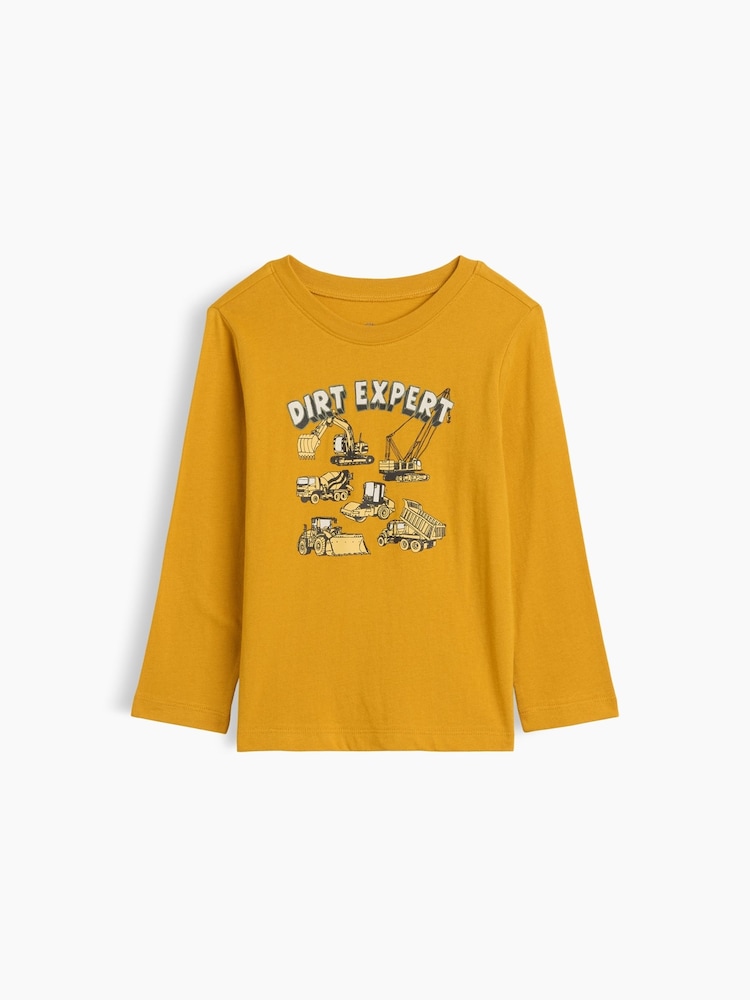 Gap Yellow Diggers Graphic Long Sleeve T-Shirt (6mths-5yrs) - Image 1 of 3