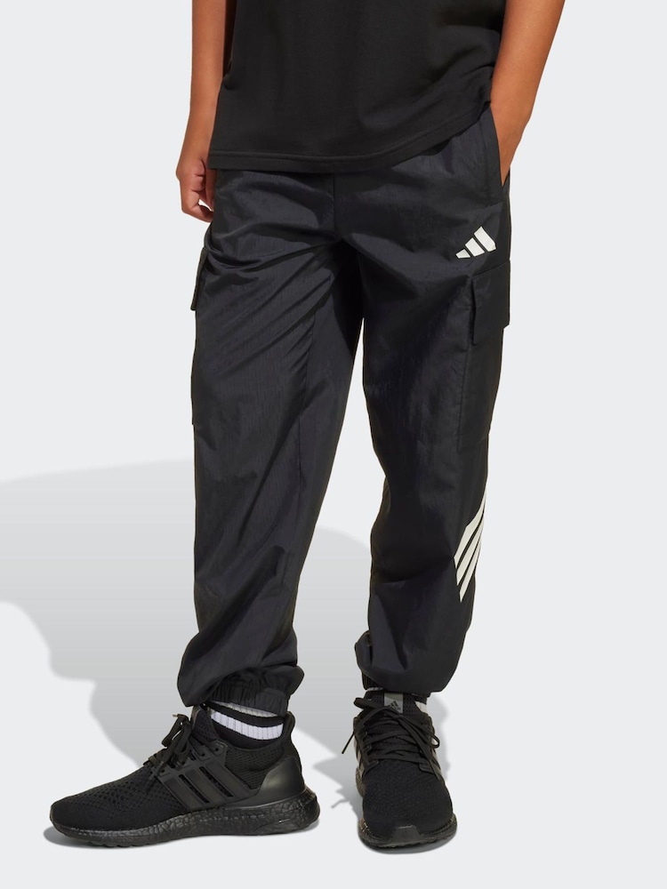 adidas Black Future Icons Woven Cargo Joggers - Image 1 of 6
