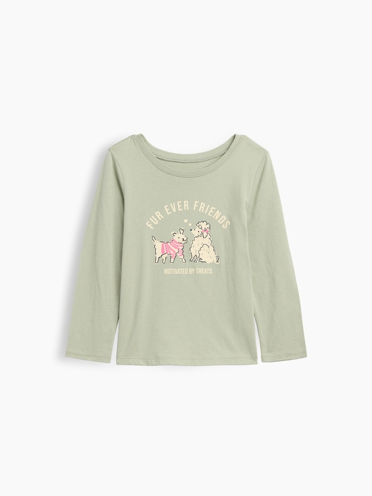 Gap Green Dogs Graphic Long Sleeve T-Shirt (6mths-5yrs) - Image 1 of 3 Gap Green Dogs Graphic Long Sleeve T-Shirt (6mths-5yrs) - Image 1 of 3