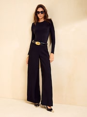 Friends Like These Black Slinky Shoulder Pad Bodysuit - Image 3 of 5