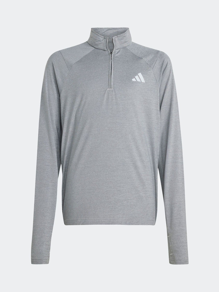 adidas Grey Favourites Quarter Zip Training Top - Image 6 of 6