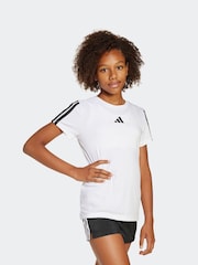 adidas White Train Essentials 3 Stripe T-Shirt - Image 1 of 5