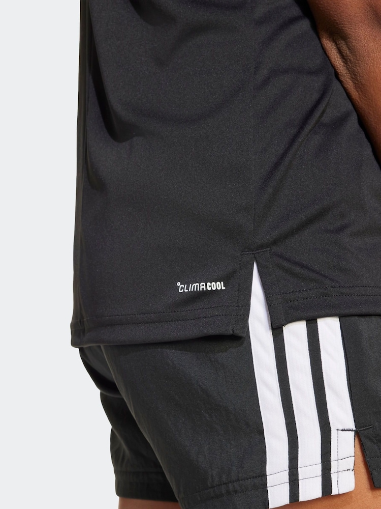 adidas Black Train Essentials 3 Stripe T-Shirt - Image 5 of 6