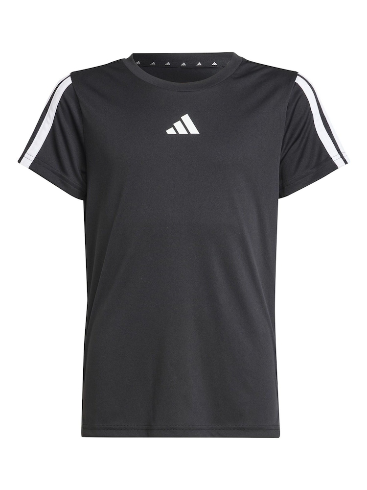 adidas Black Training Essentials 3-Stripes T-Shirt Kids - Image 5 of 5 adidas Black Training Essentials 3-Stripes T-Shirt Kids - Image 5 of 5
