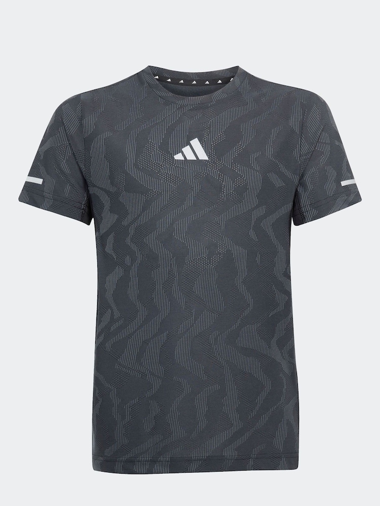 adidas Black Champ Running T-Shirt - Image 1 of 1