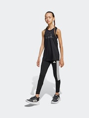 adidas Black Train Essentials 3 Stripe Leggings - Image 4 of 7